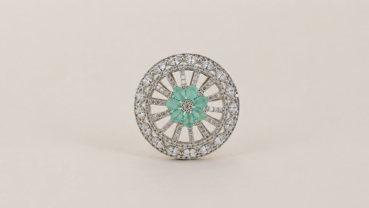 Reverie Adjustable Studded Cocktail Ring for Women 5