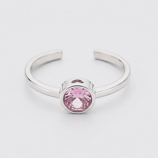 Pink Singularity Rhodium Toe Rings 5
