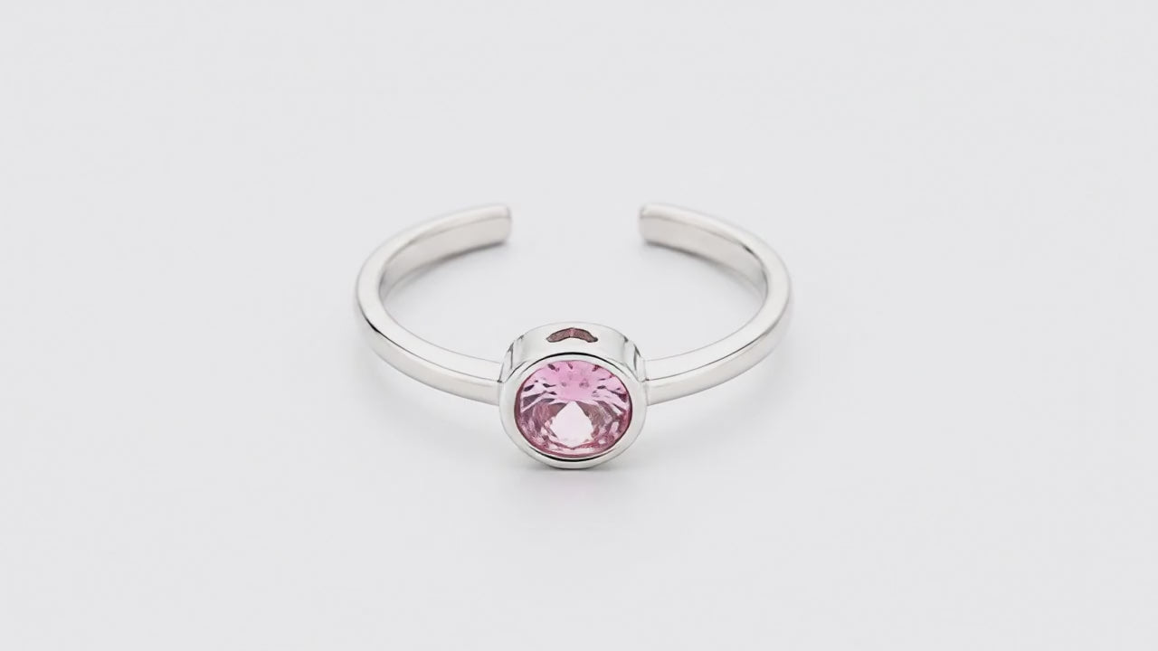 Pink Singularity Rhodium Toe Rings 5
