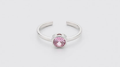 Pink Singularity Rhodium Toe Rings 5