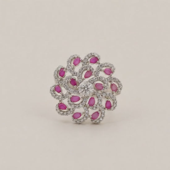 Rosella Adjustable Studded Cocktail Ring for Women 5