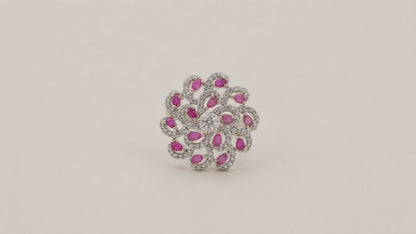 Rosella Adjustable Studded Cocktail Ring for Women 5