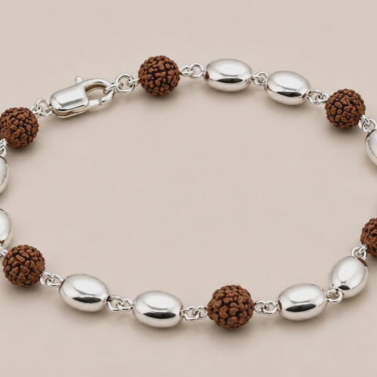 Yogi Rudraksha Silver Bracelet for Women 5