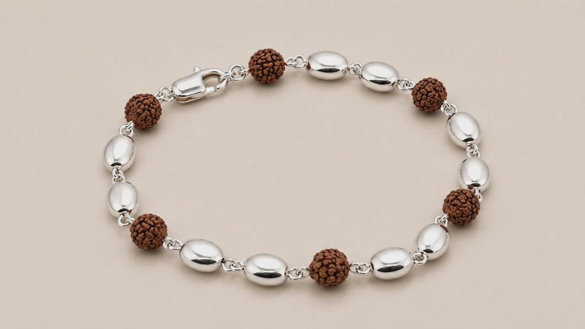 Yogi Rudraksha Silver Bracelet for Women 5