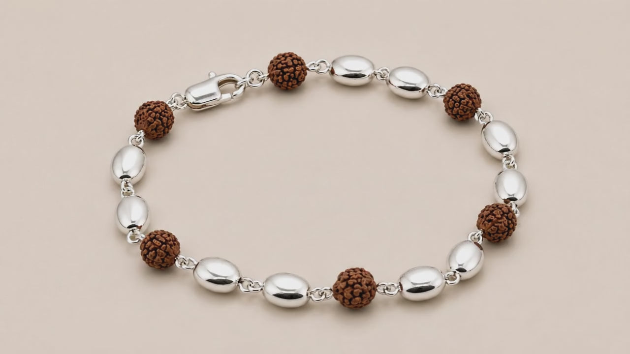 Yogi Rudraksha Silver Bracelet for Women 5