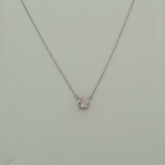 Expression Blush Studded Rhodium Necklace 5
