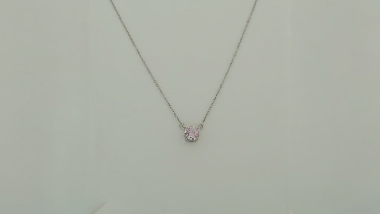 Expression Blush Studded Rhodium Necklace 5