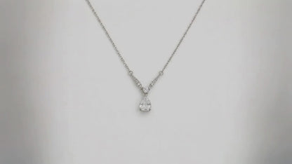Desire White Studded Rhodium Necklace 5