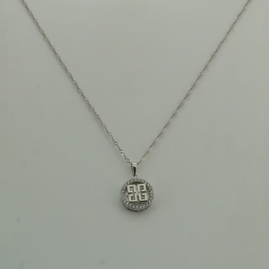 True Balance Studded Rhodium Necklace 5