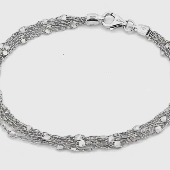 Soft Flow Rhodium Bracelet for Women 5