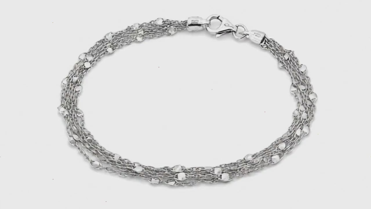 Soft Flow Rhodium Bracelet for Women 5
