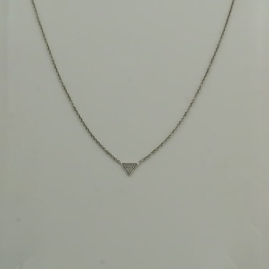 Threefold Studded Rhodium Necklace 5