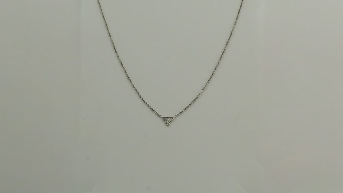 Threefold Studded Rhodium Necklace 5