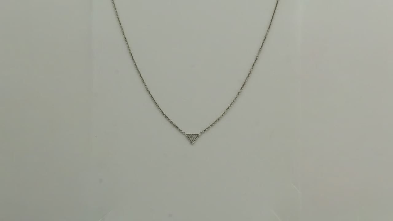 Threefold Studded Rhodium Necklace 5