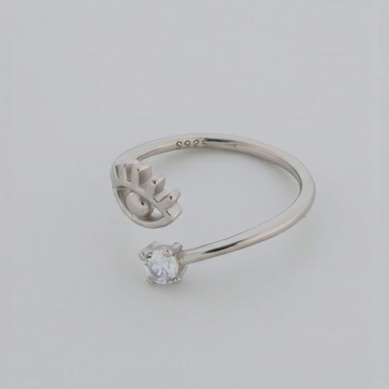 Eyes and Gems Rhodium Toe Rings 5