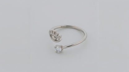 Eyes and Gems Rhodium Toe Rings 5