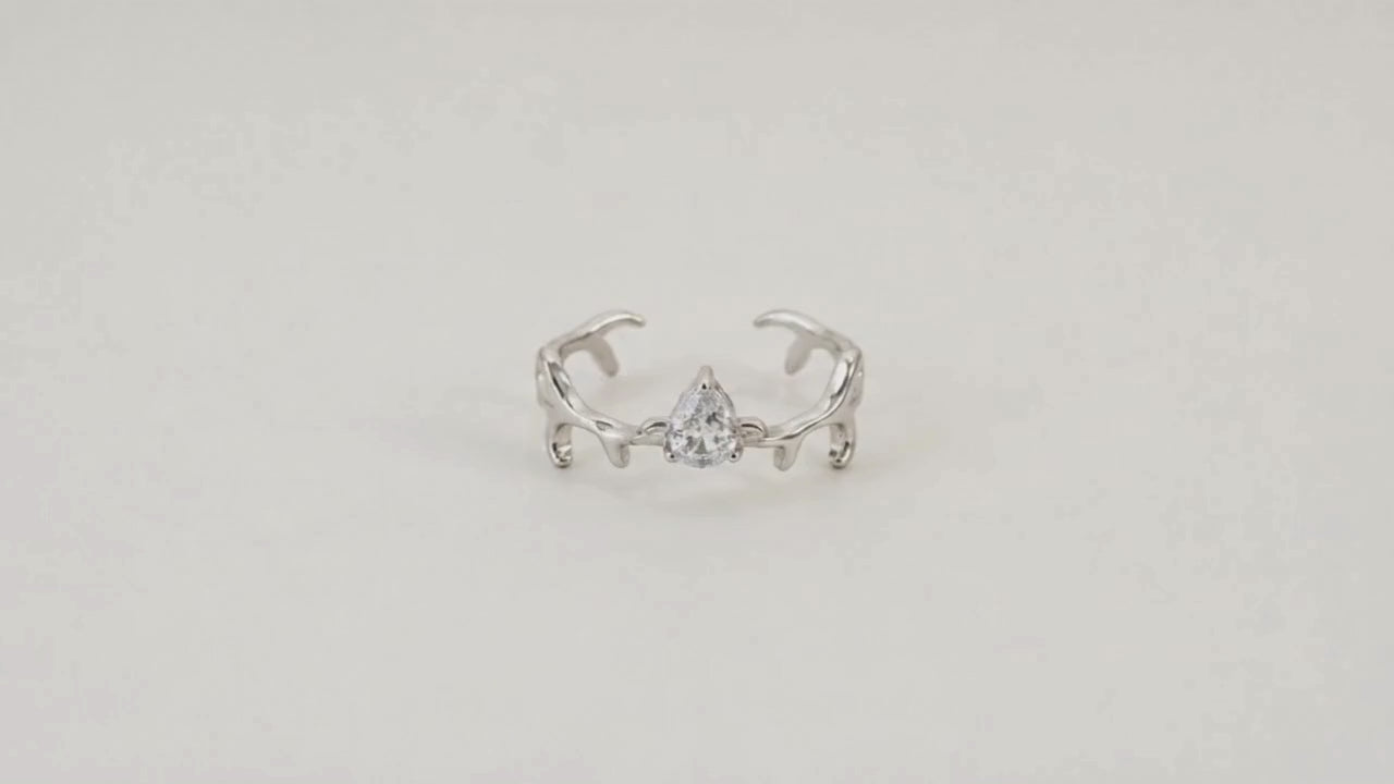 Antlers Studded Adjustable Ring for Women 5