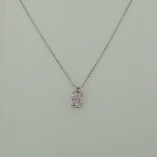 Impression Blush Studded Rhodium Necklace 5