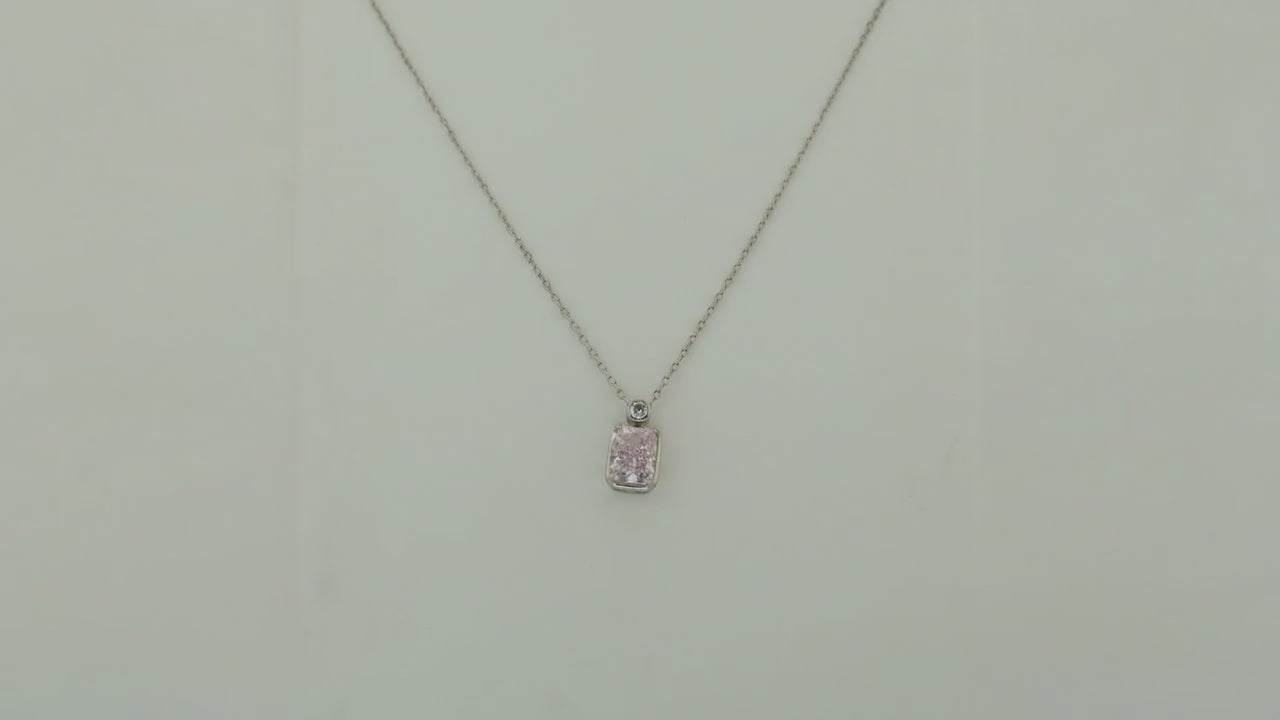 Impression Blush Studded Rhodium Necklace 5