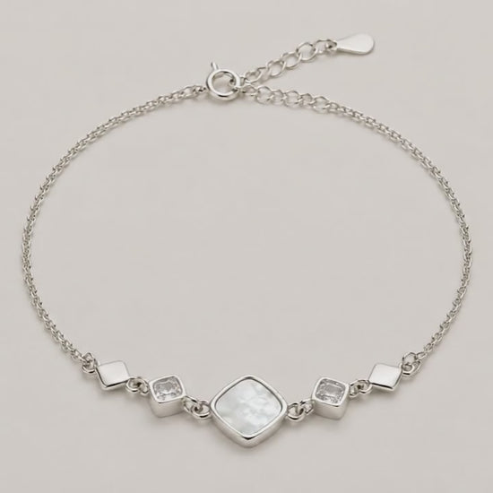 Ophelia MOP Studded Rhodium Bracelet 5