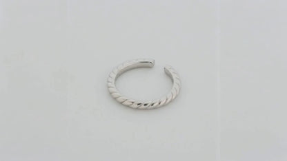 Braids Rhodium Toe Rings 5