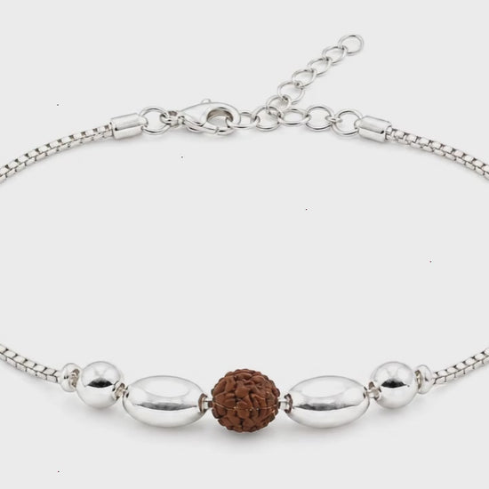 Ekagra Rudraksha Silver Bracelet 5