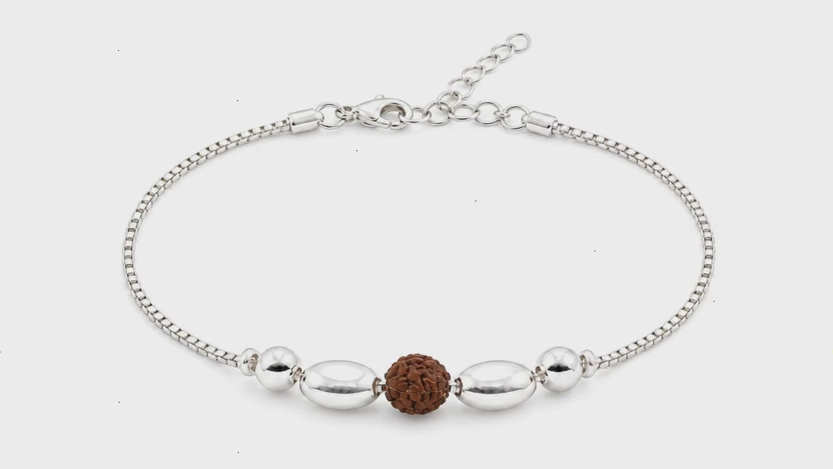 Ekagra Rudraksha Silver Bracelet 5