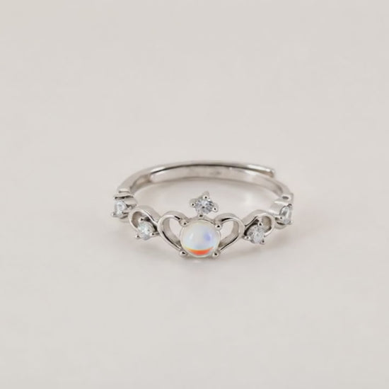 Rainbow Gem Studded Adjustable Ring for Women 5