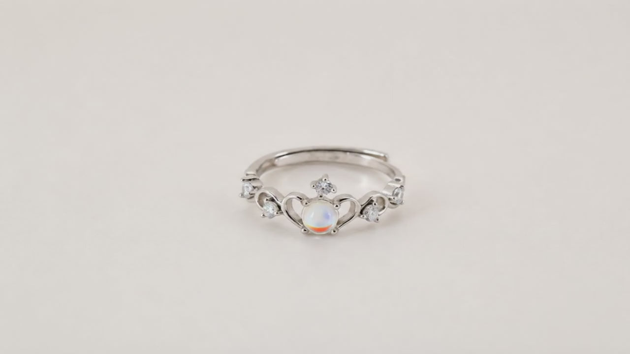 Rainbow Gem Studded Adjustable Ring for Women 5