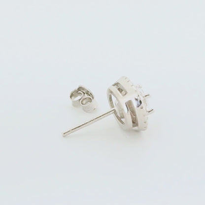 White Radiance Rhodium Earrings