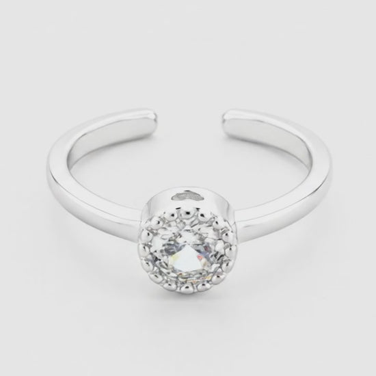 Iversion Rhodium Toe Rings 5