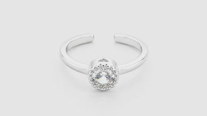 Iversion Rhodium Toe Rings 5