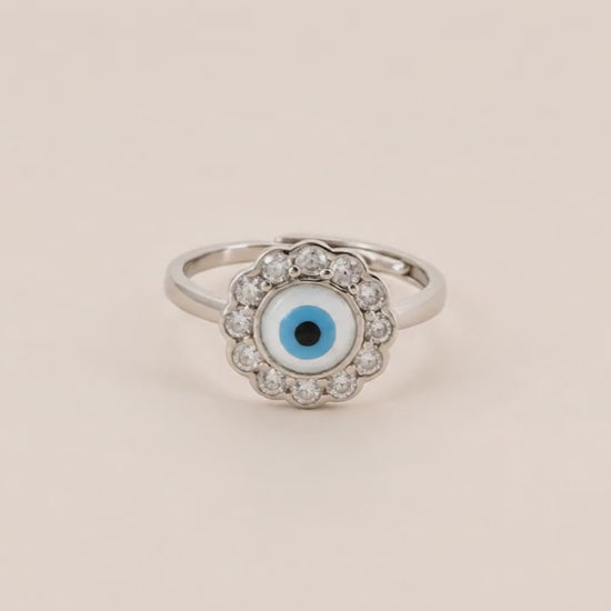 I Spy Studded Evil Eye Adjustable Ring for Women 5