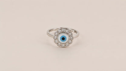 I Spy Studded Evil Eye Adjustable Ring for Women 5