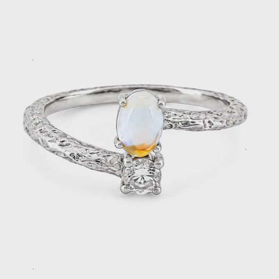 Embelished Adjustable Silver Ring for Women 5