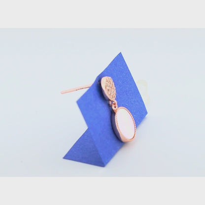 Lunette Rhodium & Rose Gold Earrings