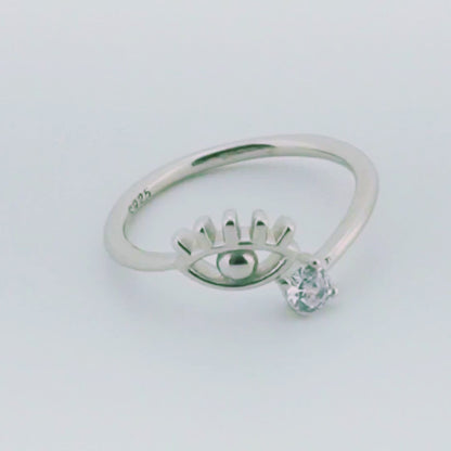Eyes and Gems Rhodium Toe Rings