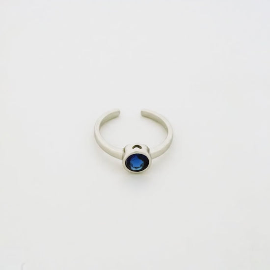 Blue Singularity Rhodium Toe Rings 5