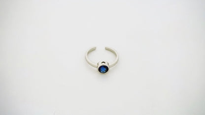 Blue Singularity Rhodium Toe Rings 5