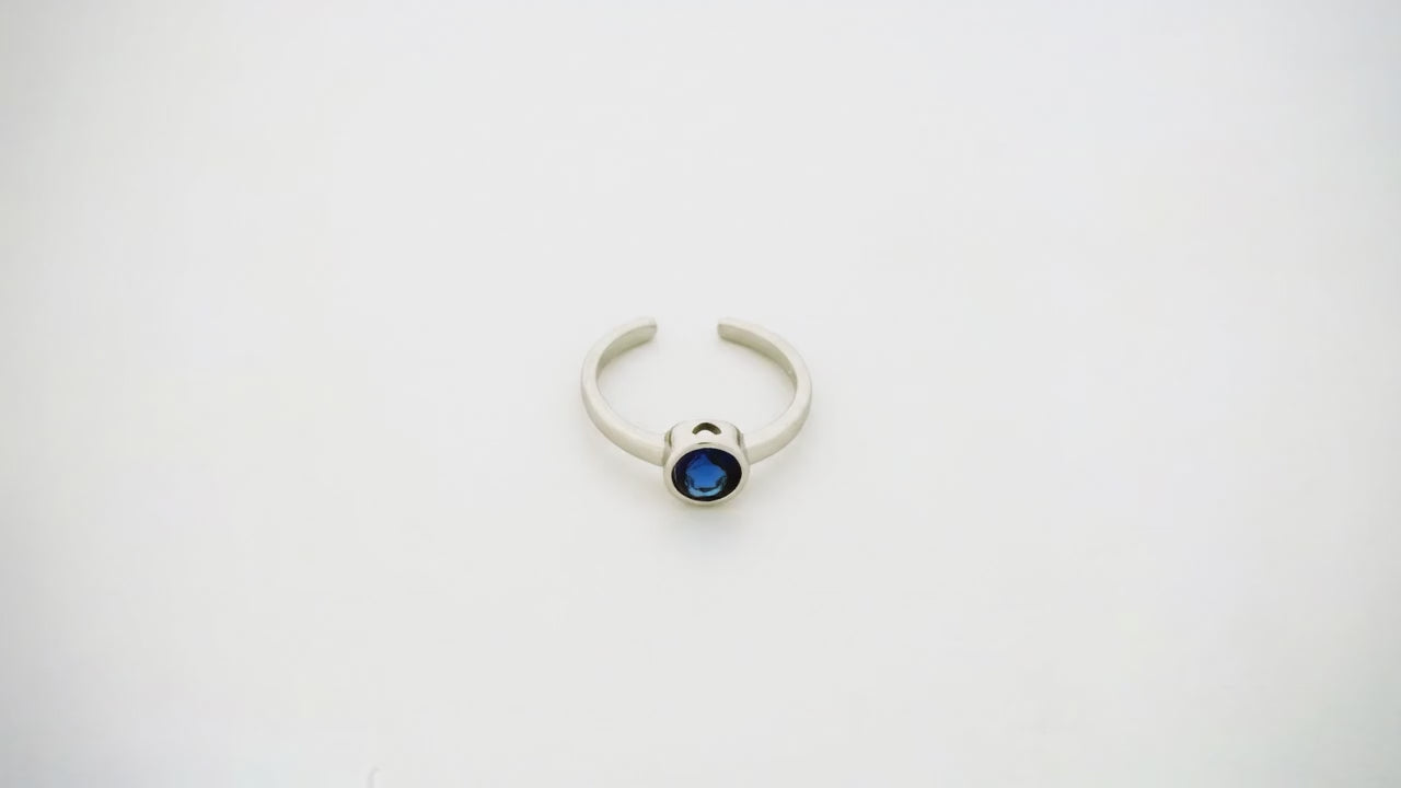 Blue Singularity Rhodium Toe Rings 5
