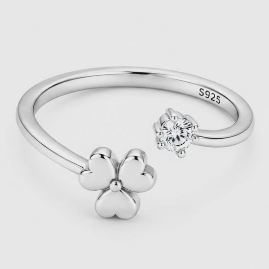 Clover Rhodium Toe Rings 5