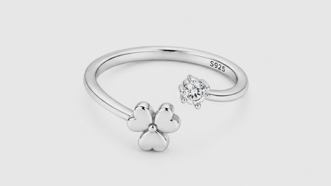 Clover Rhodium Toe Rings 5