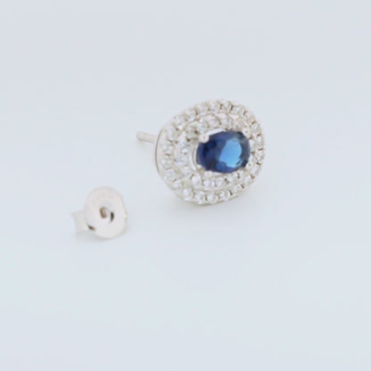 Blue Radiance Rhodium Earrings